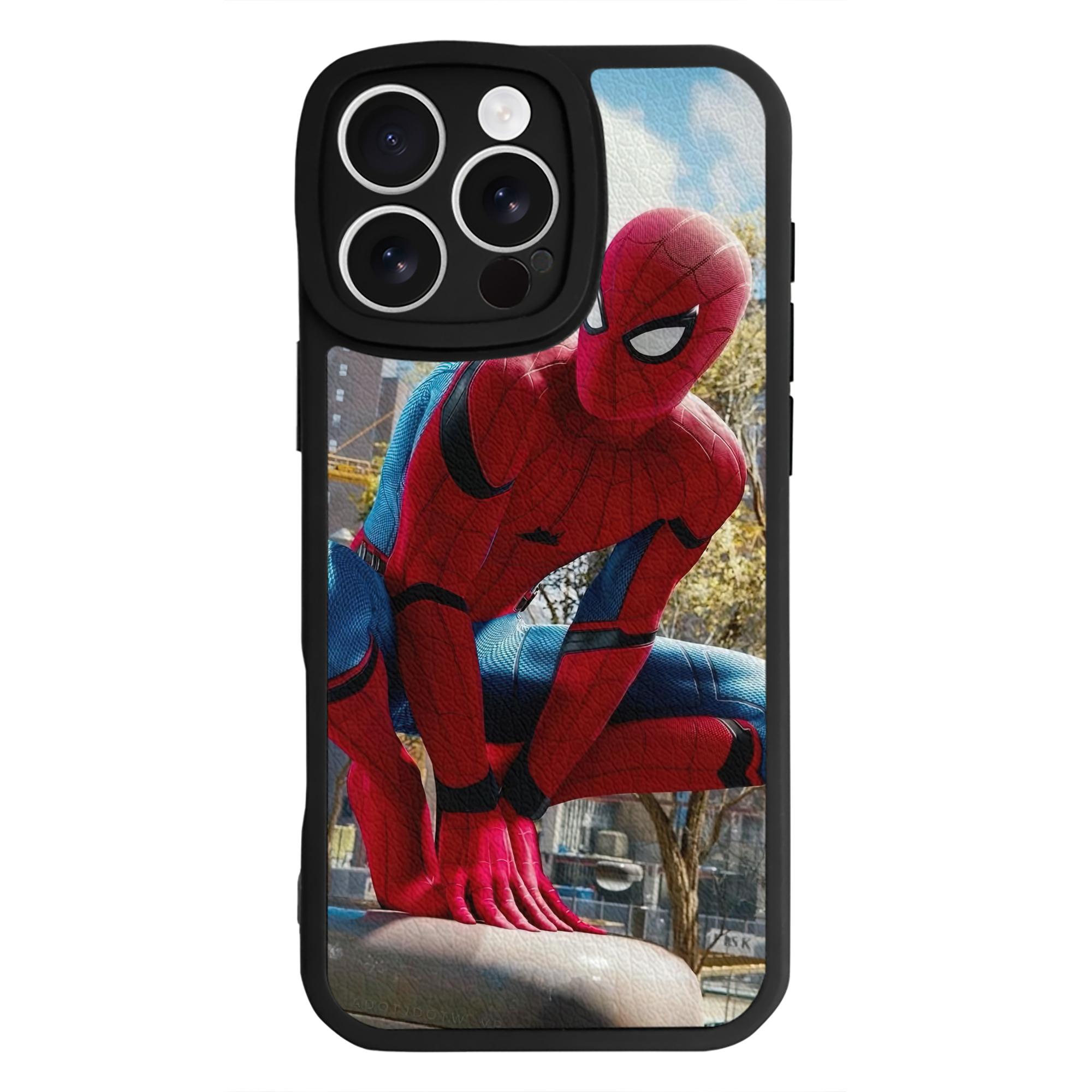 Spider Man スパイダーマン 【iPhone 16シリーズ対応】シリコンスマホケース（レザー調） 材質：シリコン